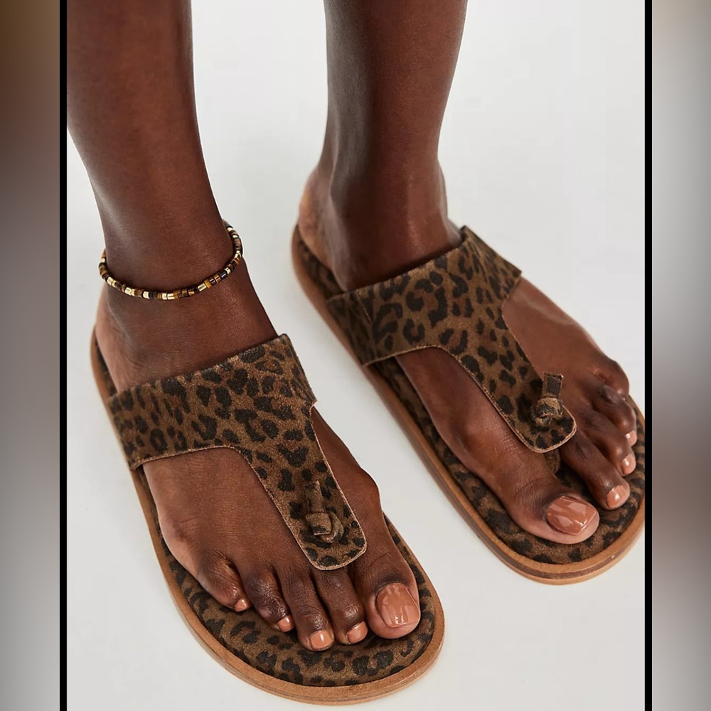 Free People Brown Leopard Sandals- Mika